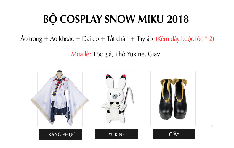 Trang phục Cosplay Snow Miku 2018