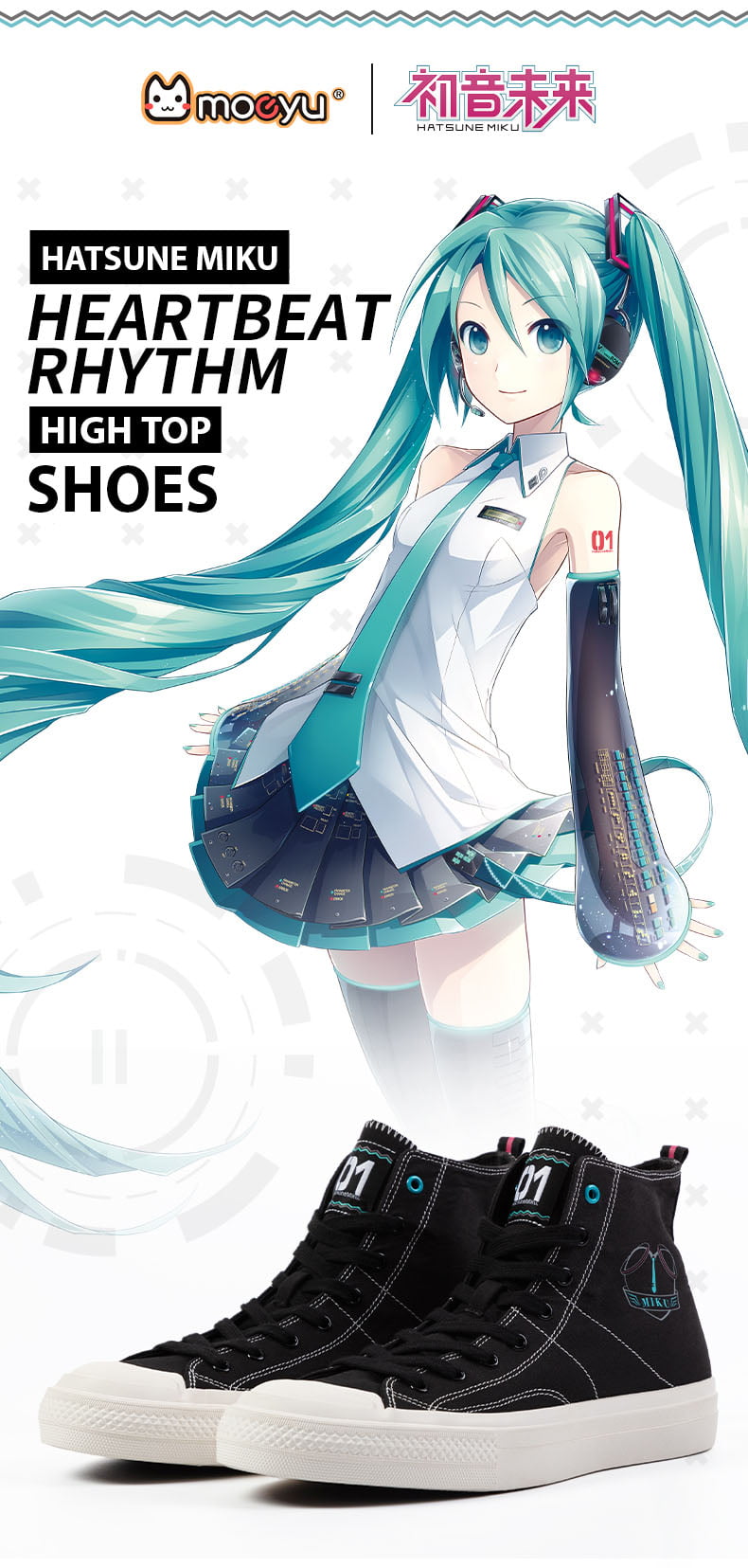 Giày Hatsune Miku High Top Heartbeat Rhythm