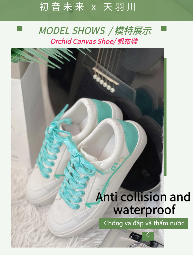 Giày nữ Hatsune Miku Hoa Mộc Lan giày vải sneaker