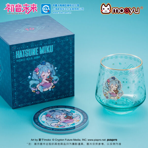 Cốc thủy tinh Hatsune Miku Nàng tiên cá kèm lót