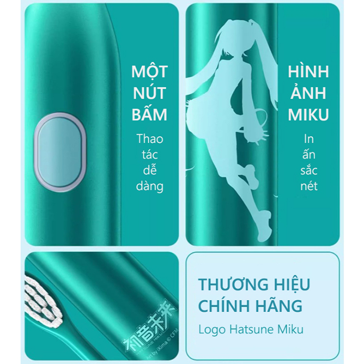 Bàn chải điện Hatsune Miku 16th Anniversary thông minh tự động