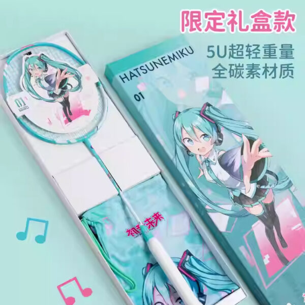 Vợt cầu lông Hatsune Miku WCC Sợi carbon siêu nhẹ + Hộp quà
